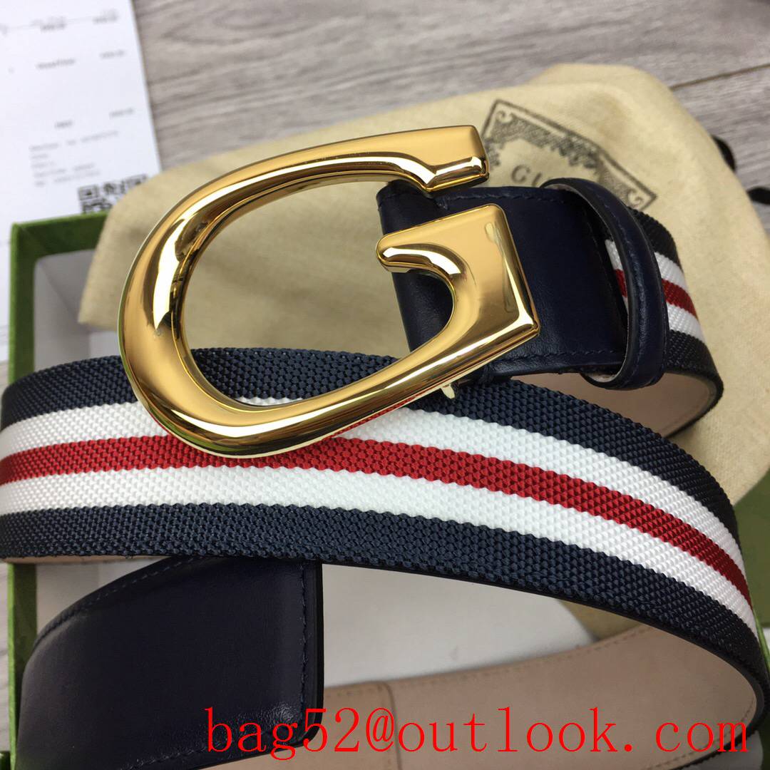 Gucci 4cm ophidia v texture leather with shiny gold G buckle hardware belt