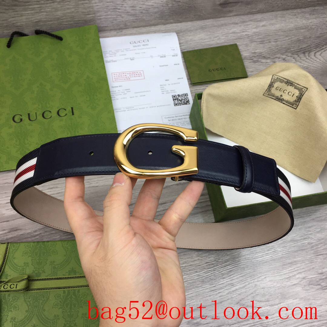 Gucci 4cm ophidia v texture leather with shiny gold G buckle hardware belt