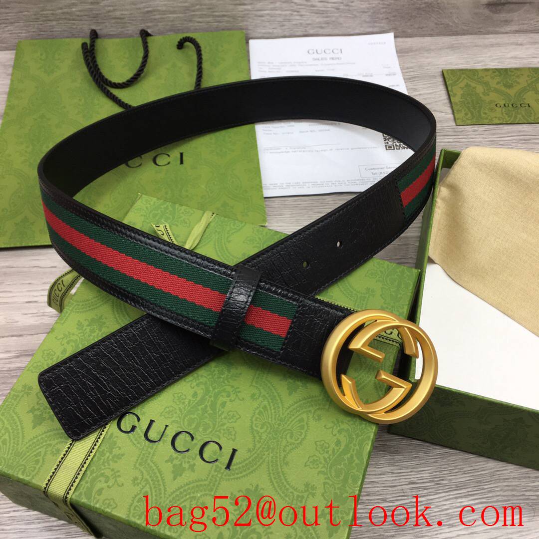 Gucci GG 4cm ophidia with black leather matte gold buckle belt