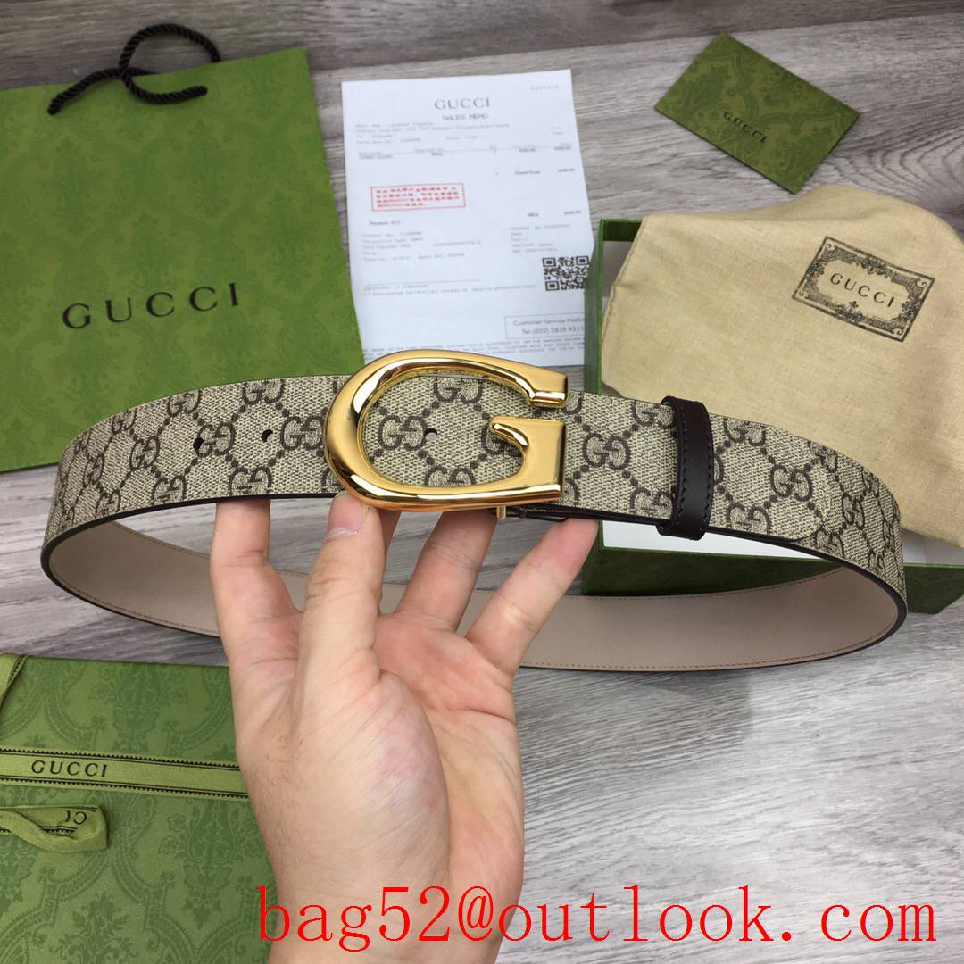 Gucci GG 4cm Marmont G shiny gold buckle belt