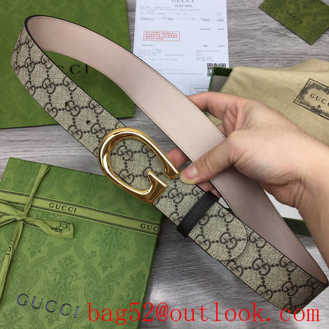 Gucci GG 4cm Marmont G shiny gold buckle belt