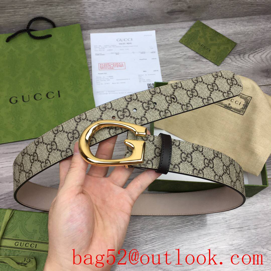 Gucci GG 4cm Marmont G shiny gold buckle belt