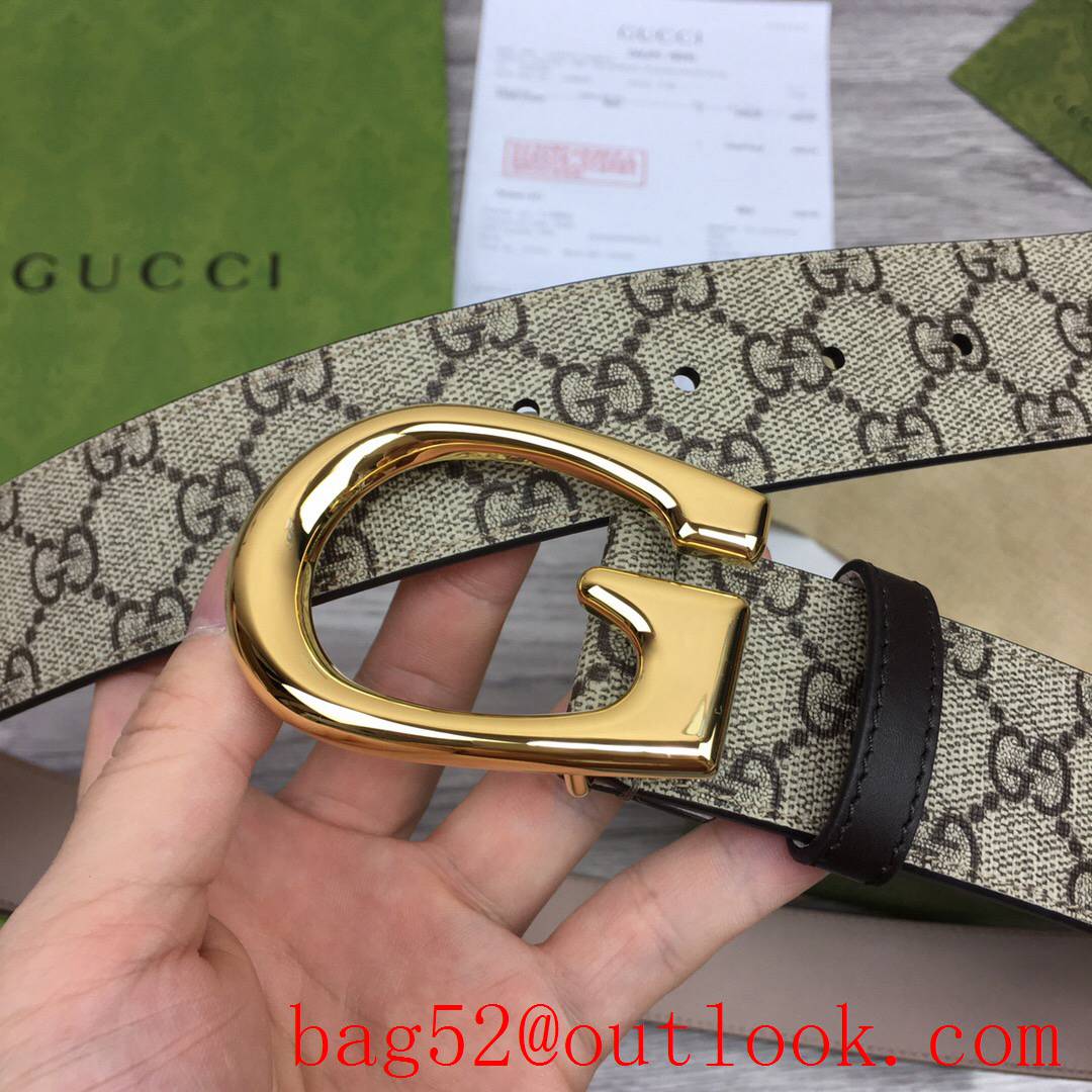 Gucci GG 4cm Marmont G shiny gold buckle belt