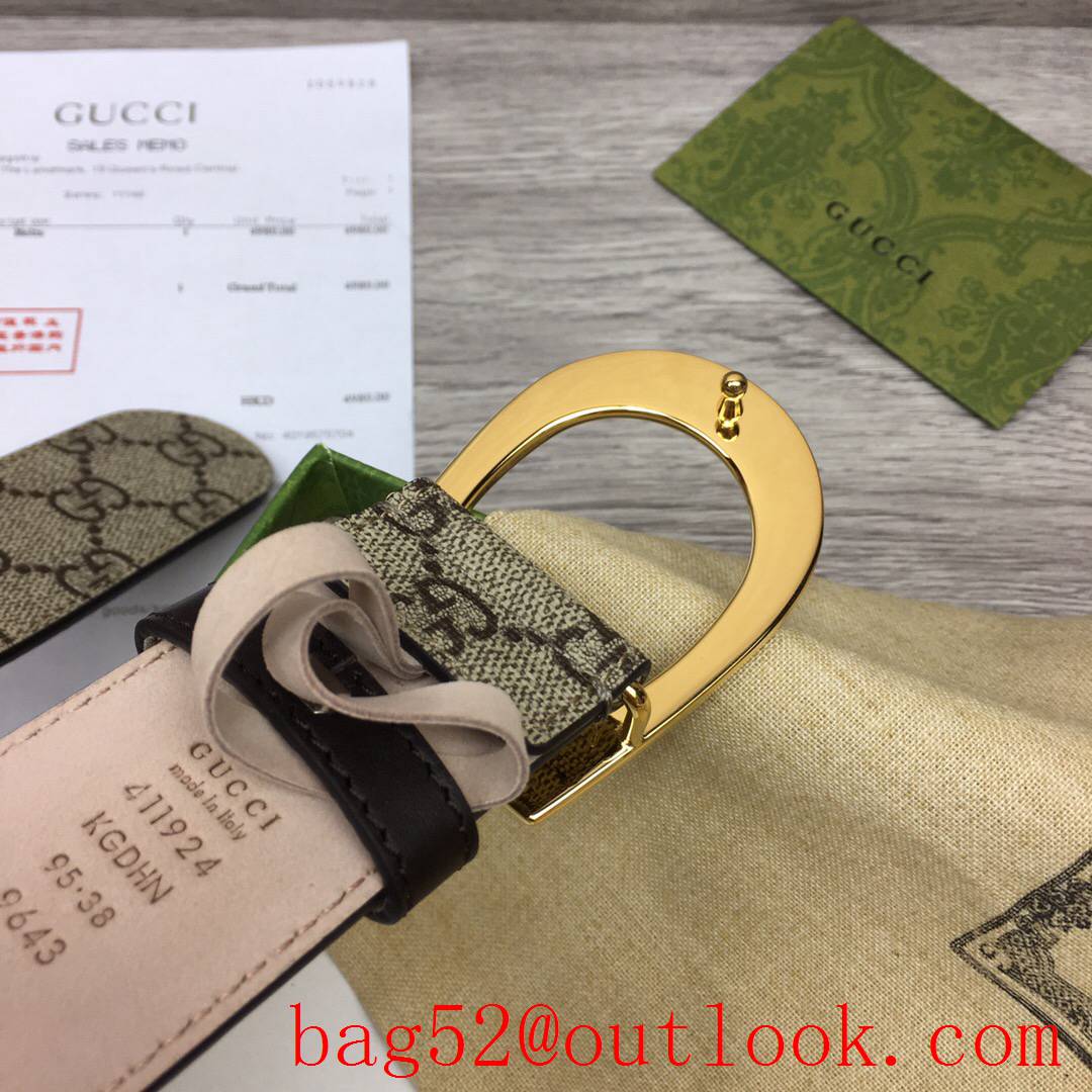 Gucci GG 4cm Marmont G shiny gold buckle belt