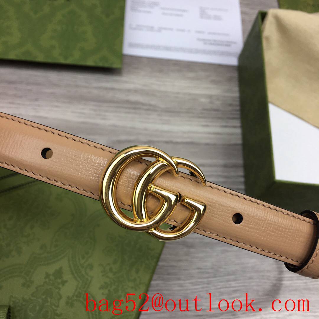 Gucci GG 2cm tan pattern leather paint gold buckle belt
