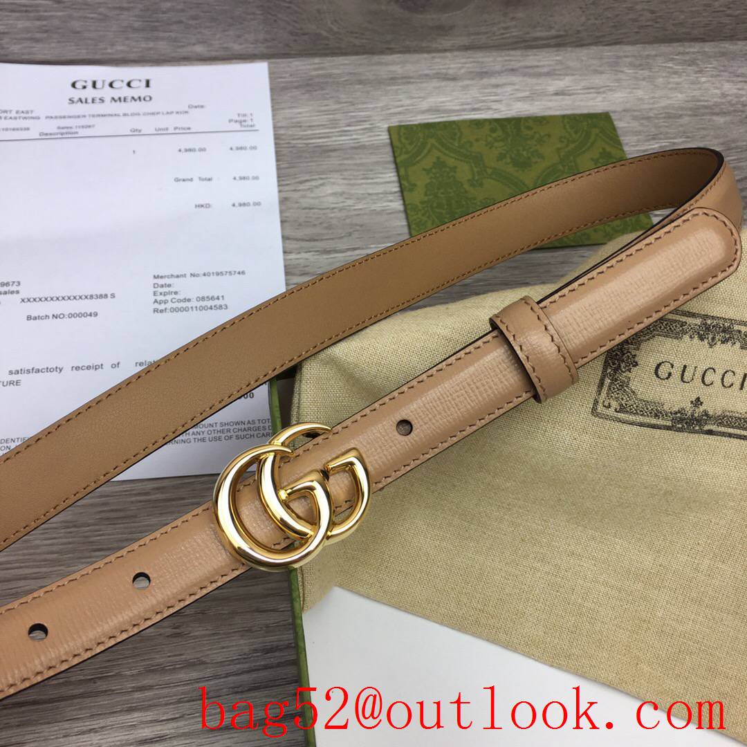 Gucci GG 2cm tan pattern leather paint gold buckle belt