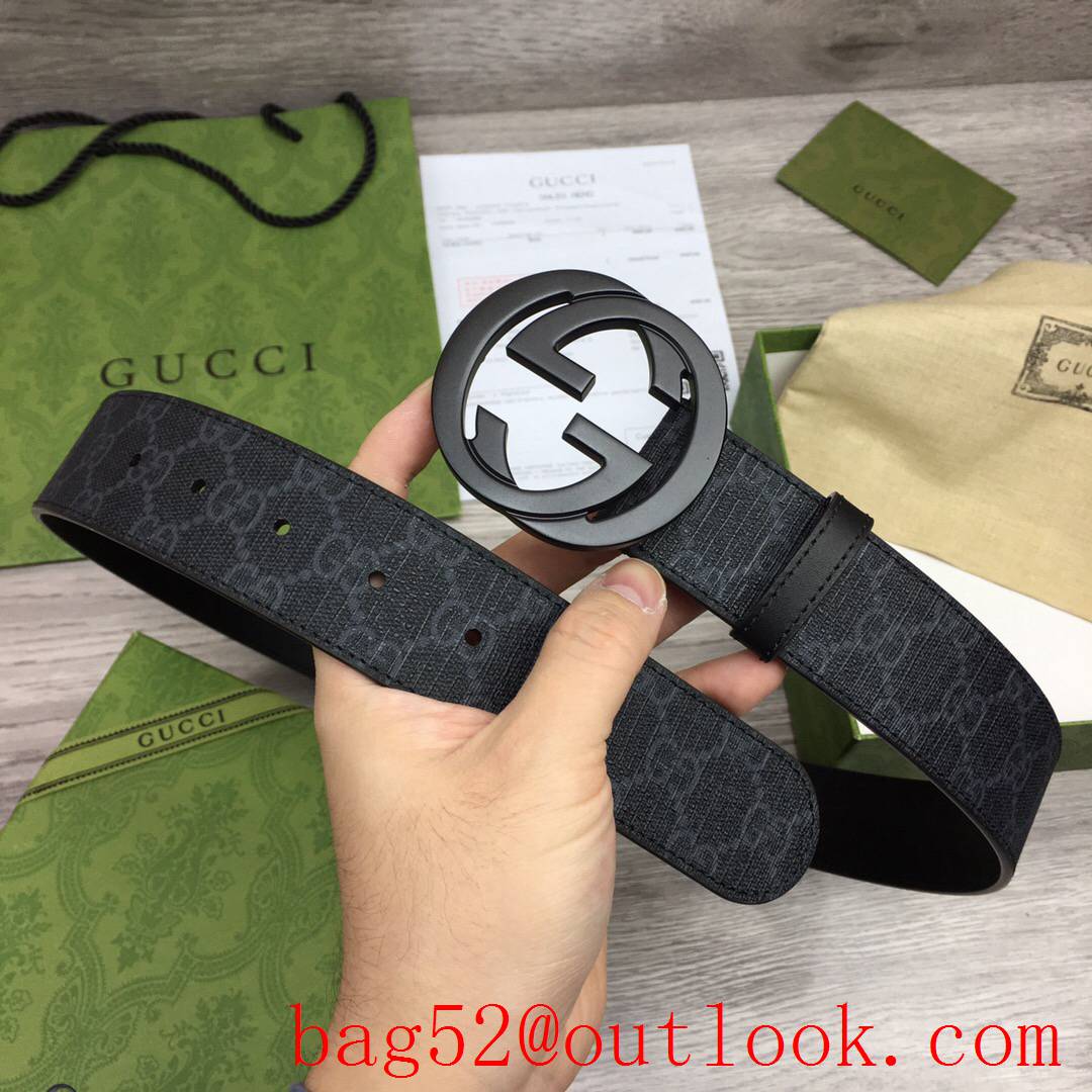 Gucci GG men 4cm black Marmont with black matte buckle belt