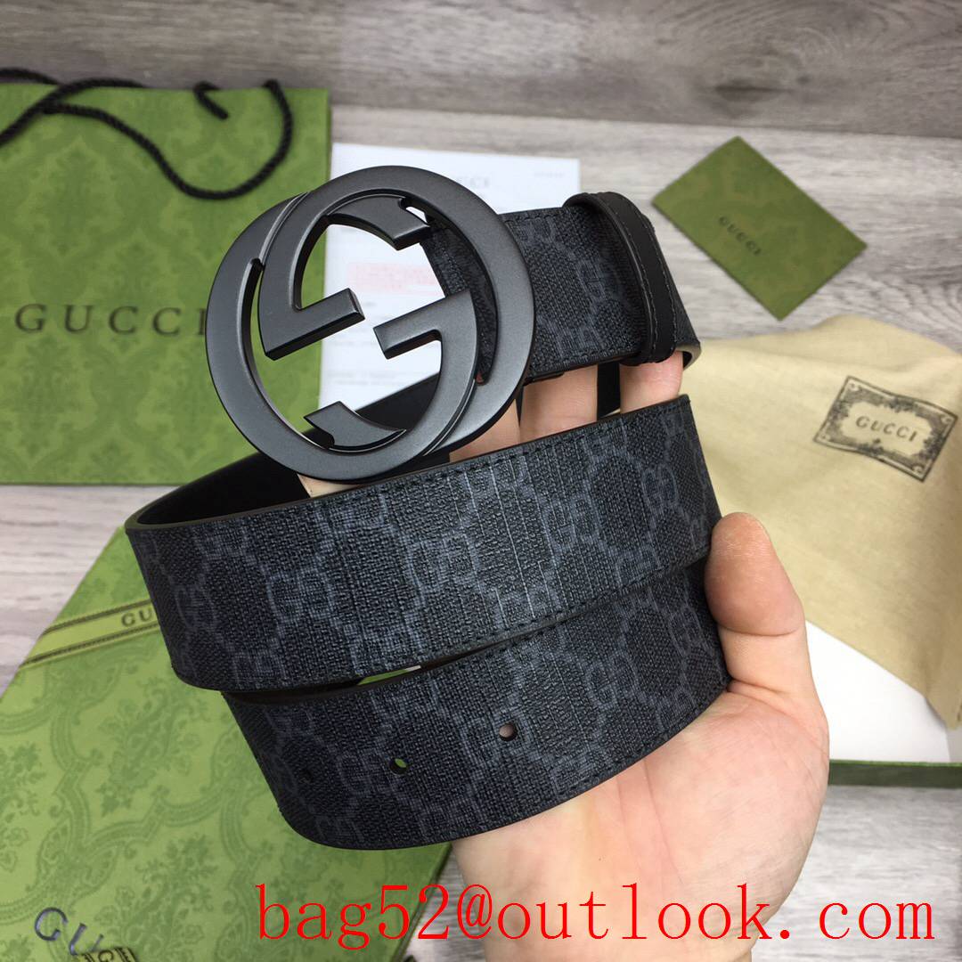 Gucci GG men 4cm black Marmont with black matte buckle belt