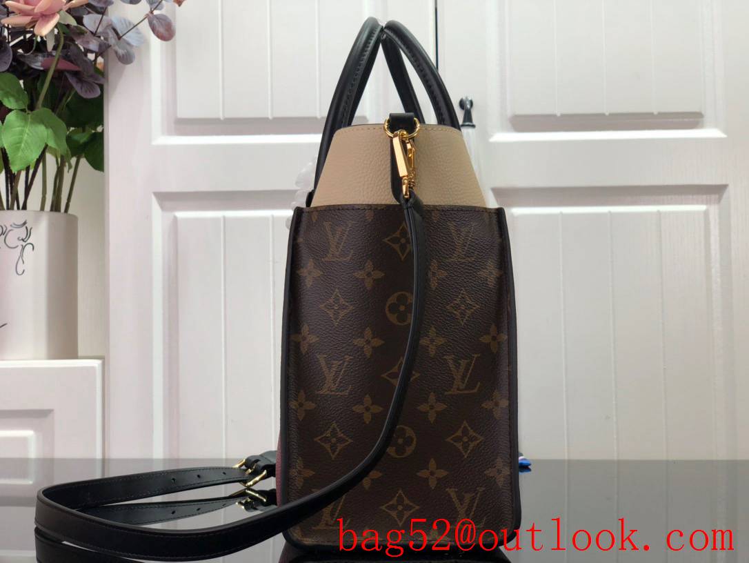 Louis Vuitton LV Monogram Leather On My Side MM Tote Bag Handbag M56934 Wine