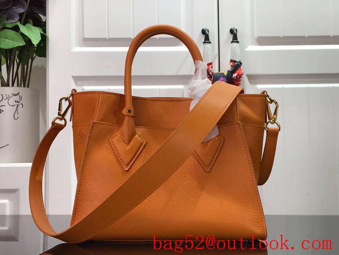 Louis Vuitton LV Monogram Leather On My Side PM Tote Bag Handbag M57728 Orange