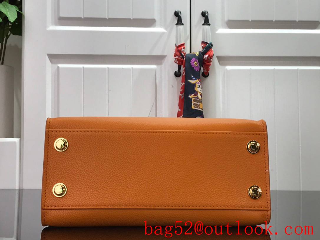 Louis Vuitton LV Monogram Leather On My Side PM Tote Bag Handbag M57728 Orange