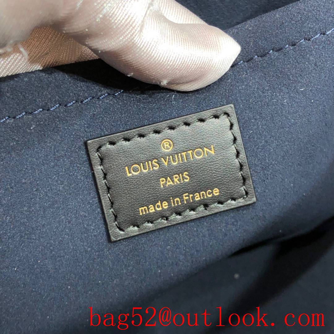 Louis Vuitton LV Monogram Leather On My Side MM Tote Bag Handbag M53823 Navy