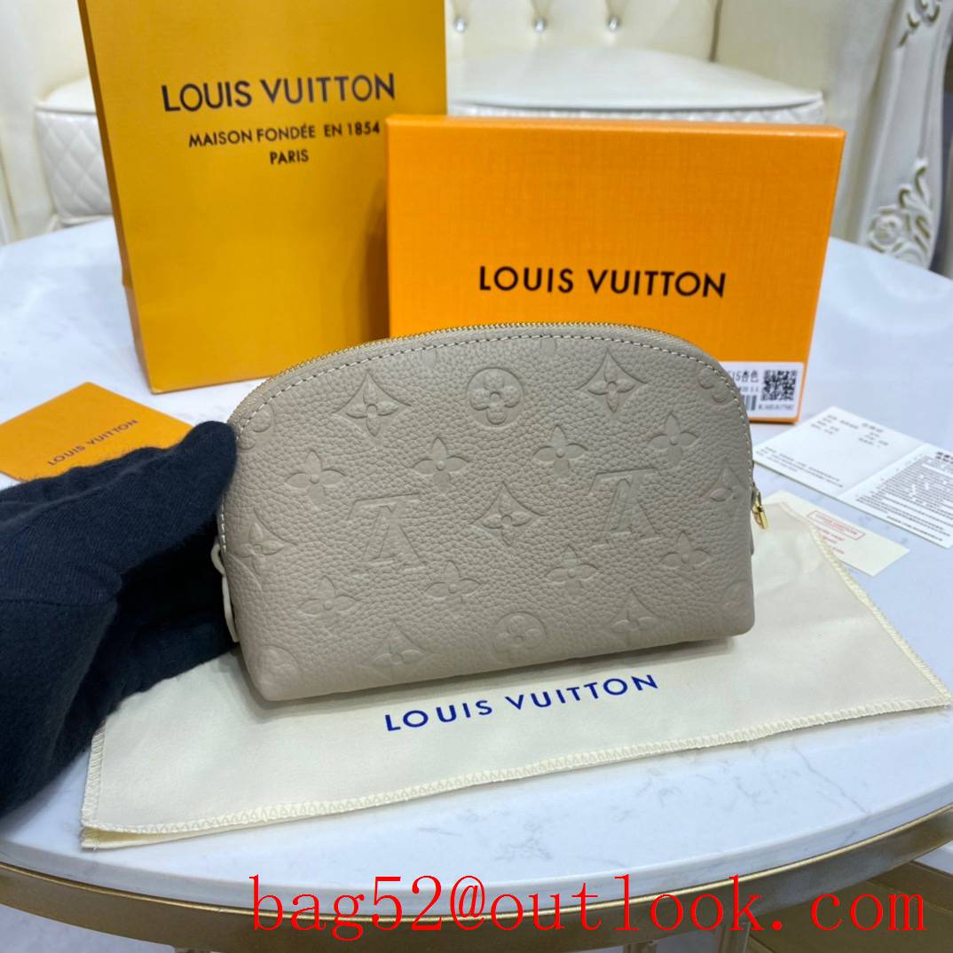 Louis Vuitton LV Monogram Leather Cosmetic Pouch PM Bag Clutch M69412 Gray