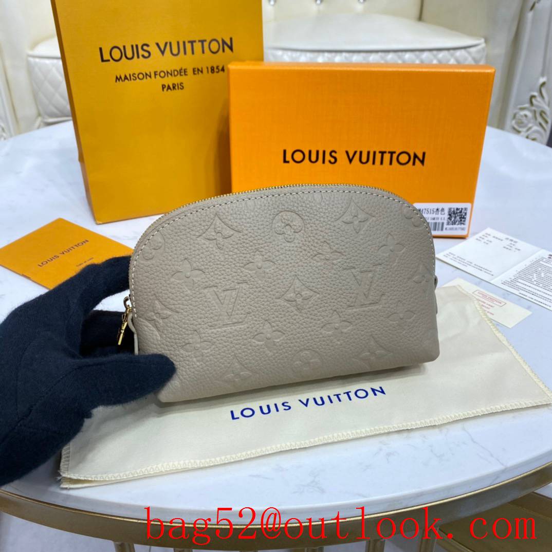 Louis Vuitton LV Monogram Leather Cosmetic Pouch PM Bag Clutch M69412 Gray