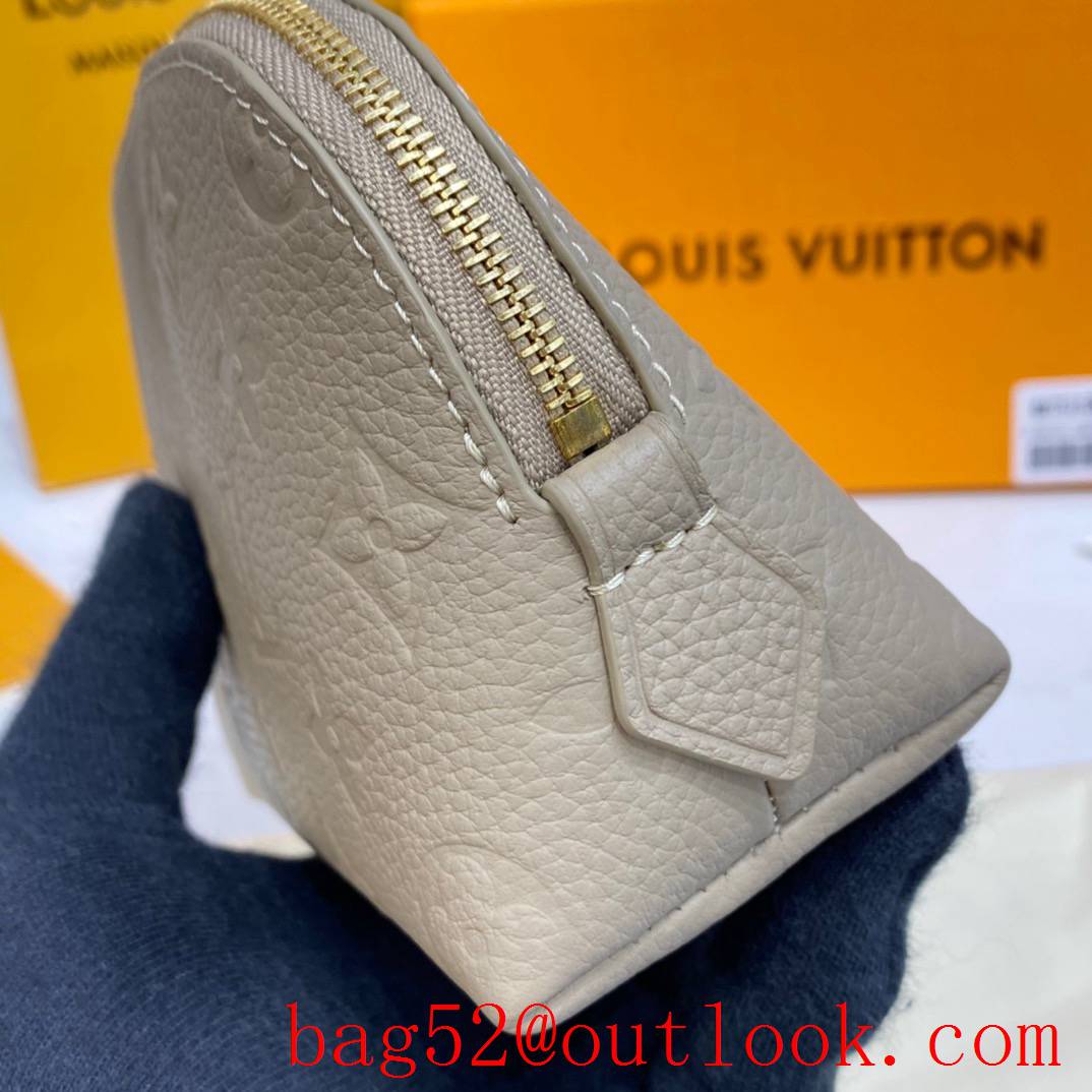 Louis Vuitton LV Monogram Leather Cosmetic Pouch PM Bag Clutch M69412 Gray