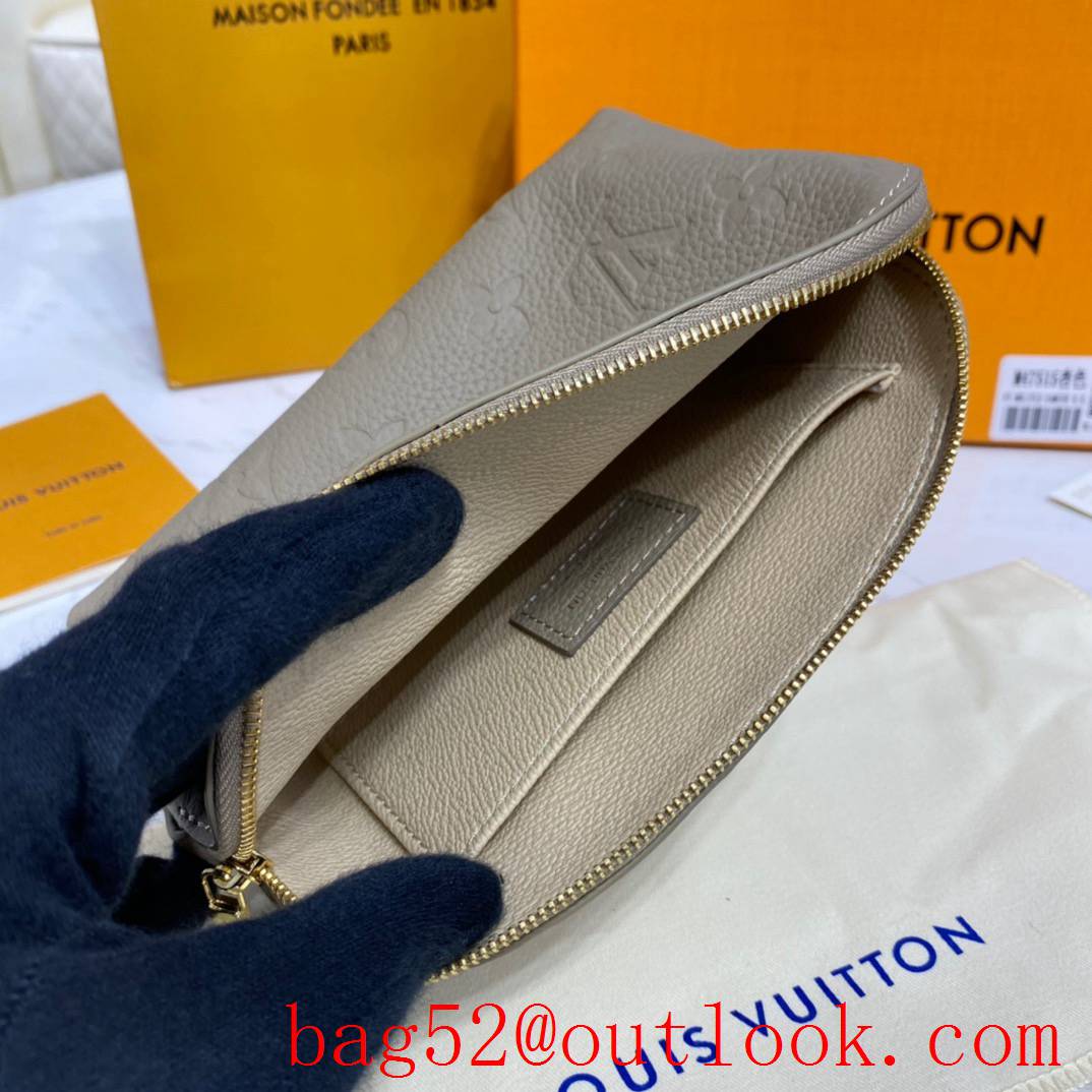 Louis Vuitton LV Monogram Leather Cosmetic Pouch PM Bag Clutch M69412 Gray