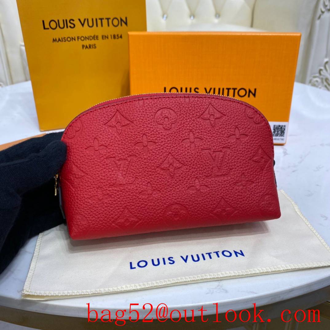 Louis Vuitton LV Monogram Leather Cosmetic Pouch PM Bag Clutch M69414 Red
