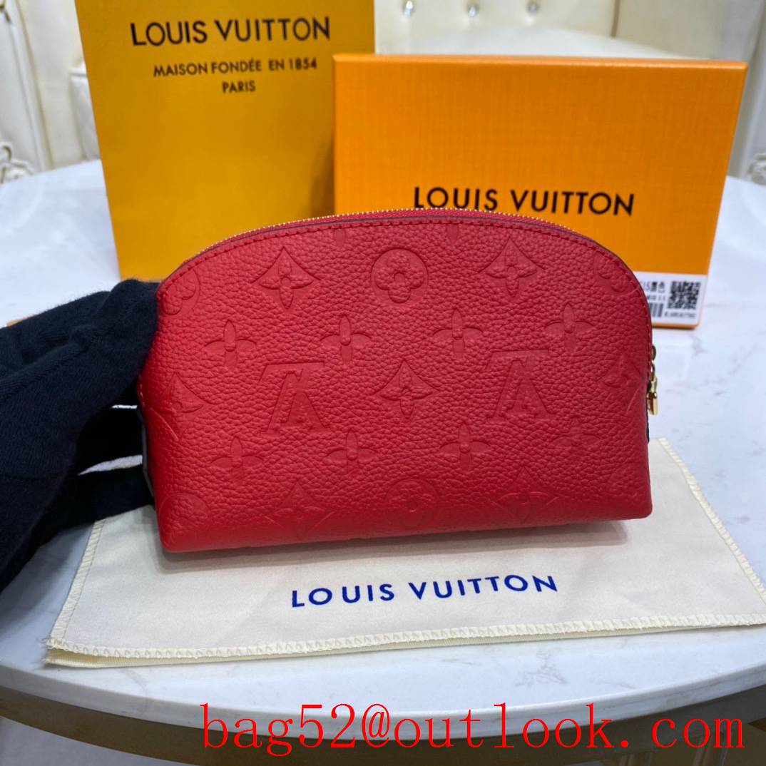 Louis Vuitton LV Monogram Leather Cosmetic Pouch PM Bag Clutch M69414 Red