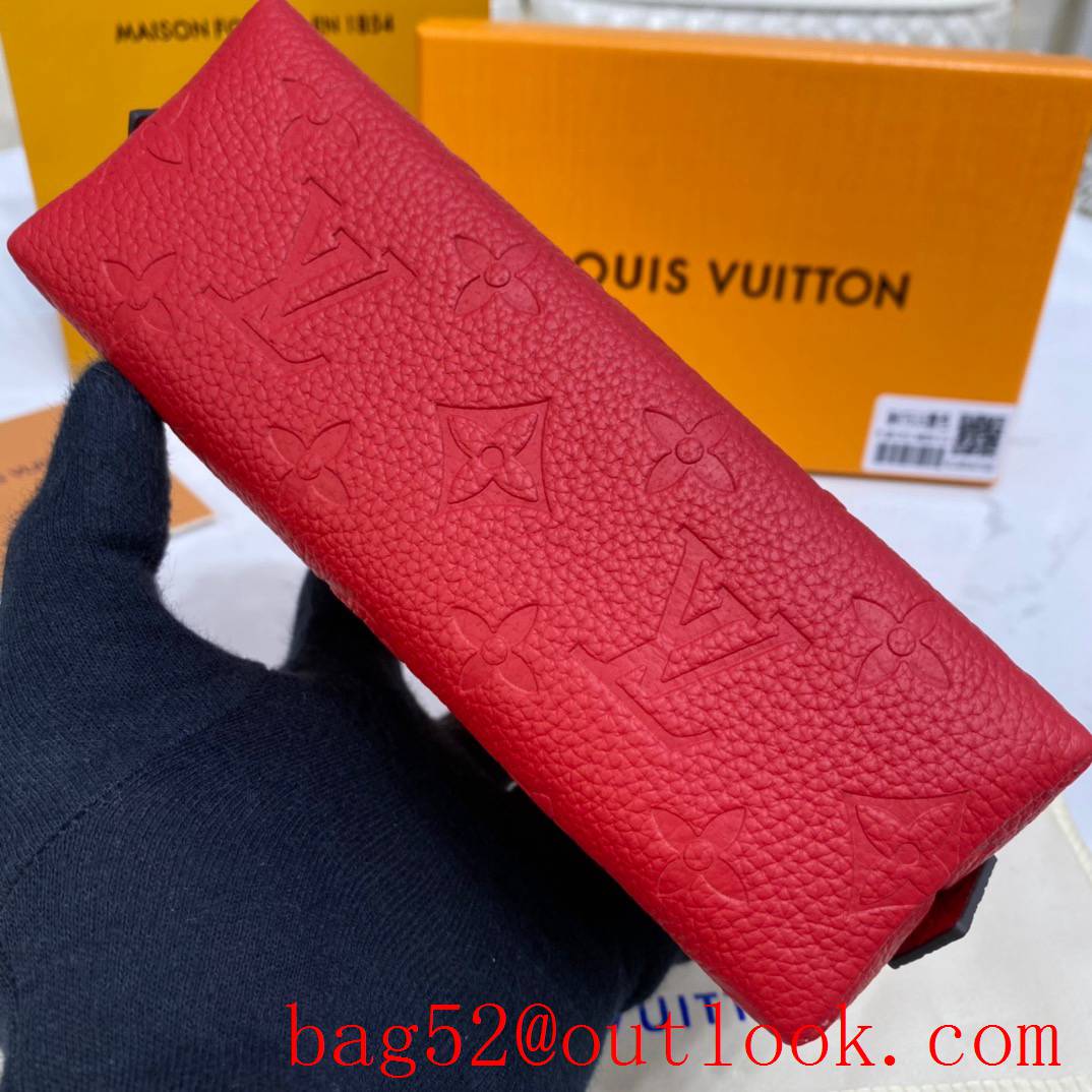 Louis Vuitton LV Monogram Leather Cosmetic Pouch PM Bag Clutch M69414 Red