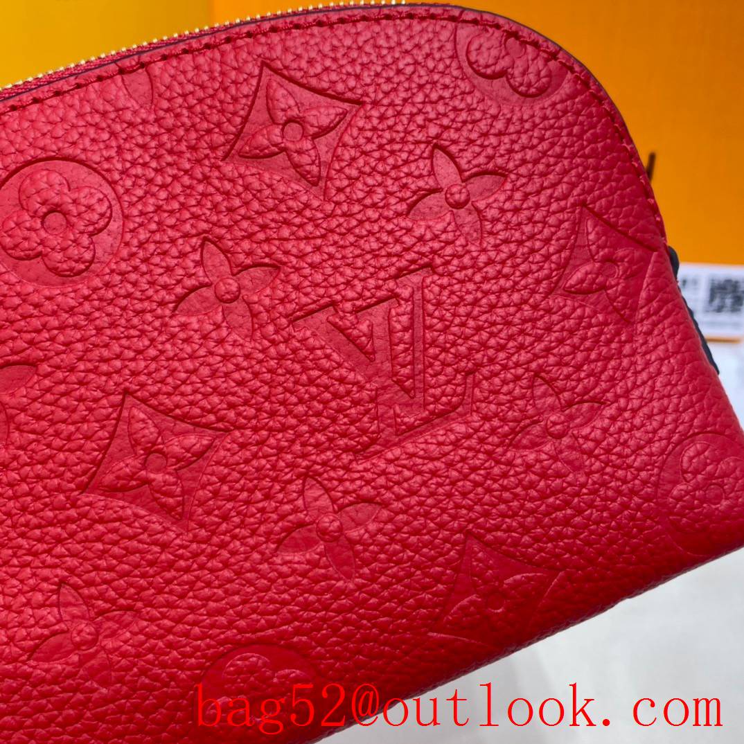 Louis Vuitton LV Monogram Leather Cosmetic Pouch PM Bag Clutch M69414 Red