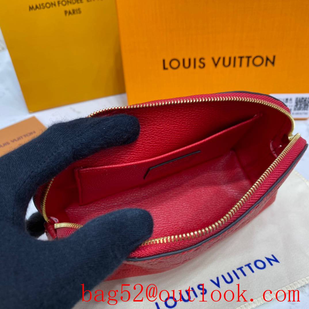 Louis Vuitton LV Monogram Leather Cosmetic Pouch PM Bag Clutch M69414 Red