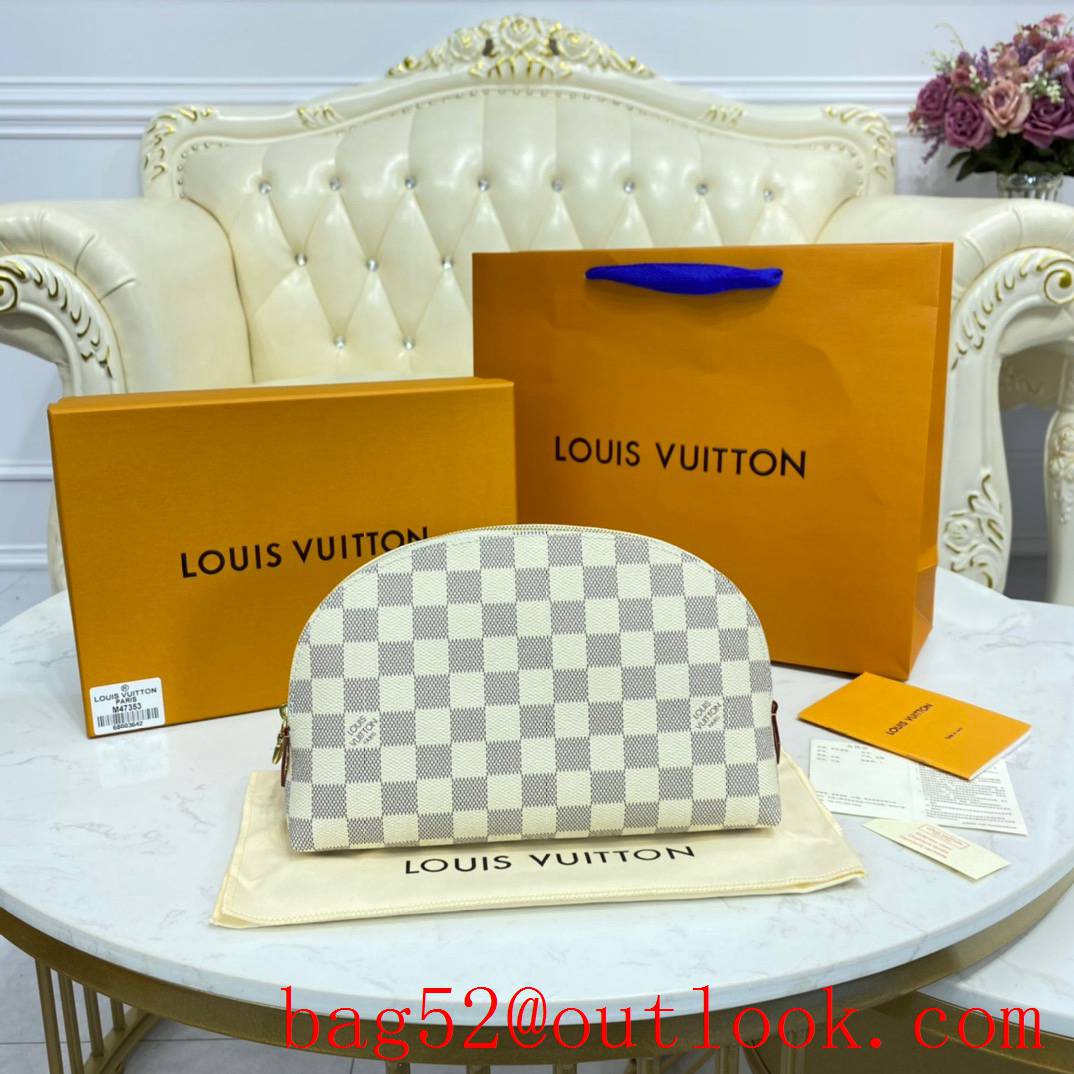 Louis Vuitton LV Damier Azur Canvas Cosmetic Pouch GM Bag Clutch N23346