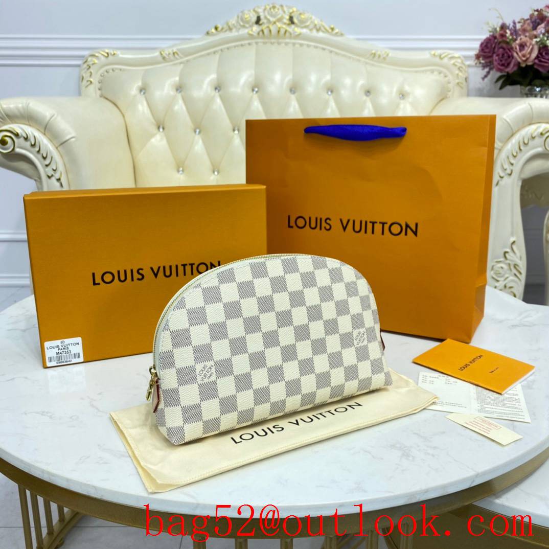 Louis Vuitton LV Damier Azur Canvas Cosmetic Pouch GM Bag Clutch N23346