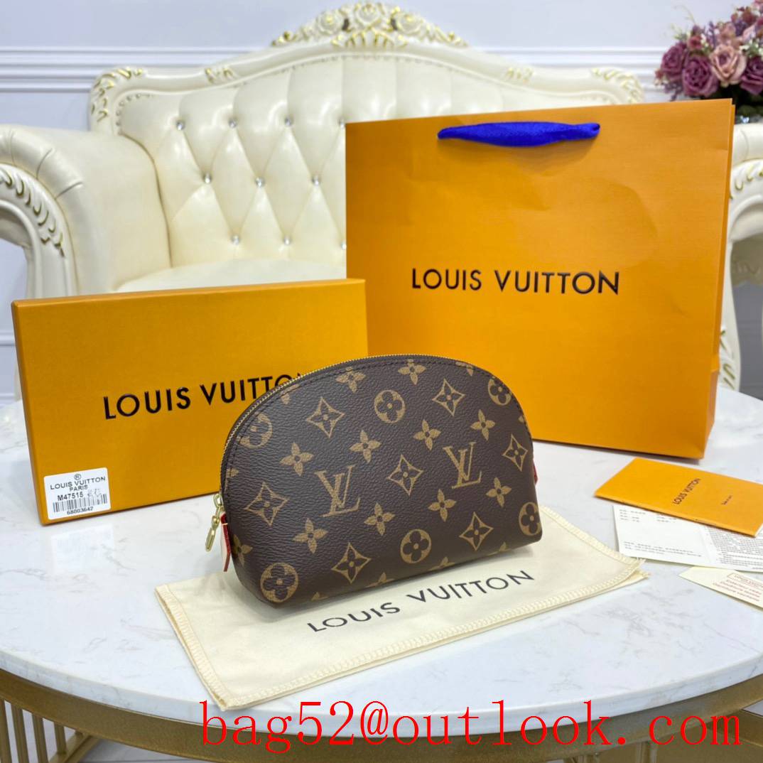 Louis Vuitton LV Monogram Canvas Cosmetic Pouch Bag Clutch M47515 Brown