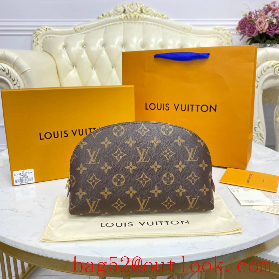 Louis Vuitton LV Monogram Canvas Cosmetic Pouch GM Bag Clutch M47353 Brown