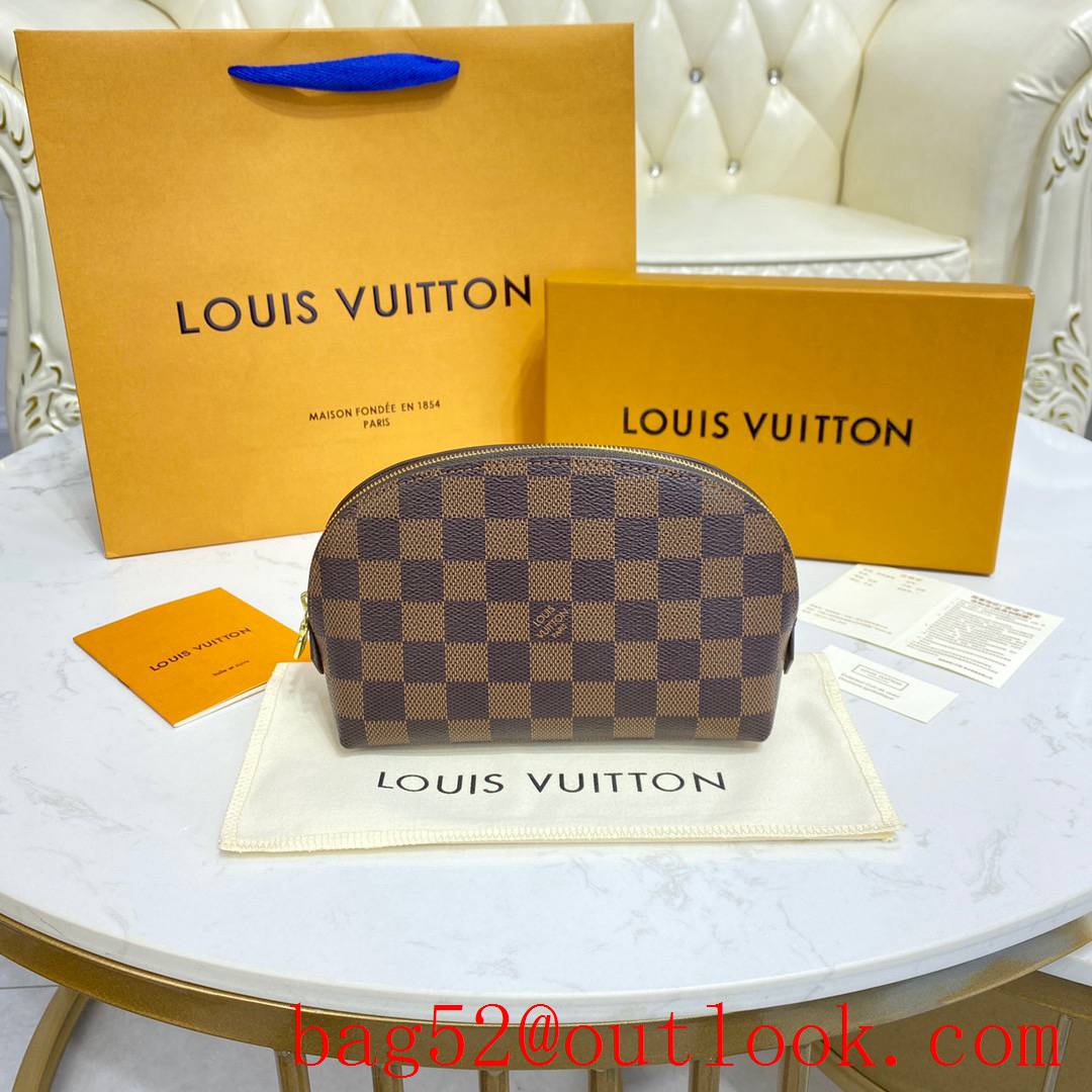 Louis Vuitton LV Damier Ebene Cosmetic Pouch Bag Clutch N47516 Brown