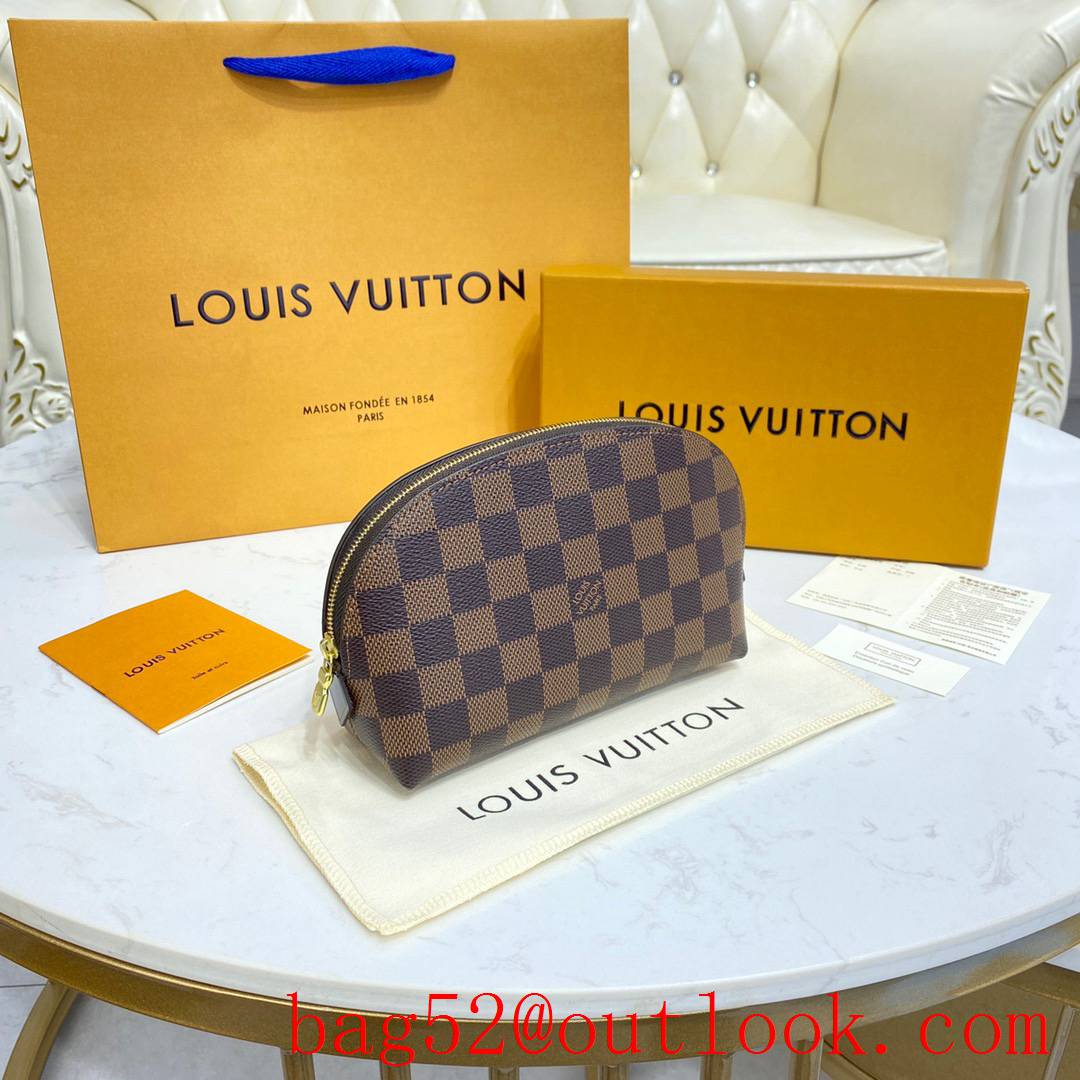 Louis Vuitton LV Damier Ebene Cosmetic Pouch Bag Clutch N47516 Brown