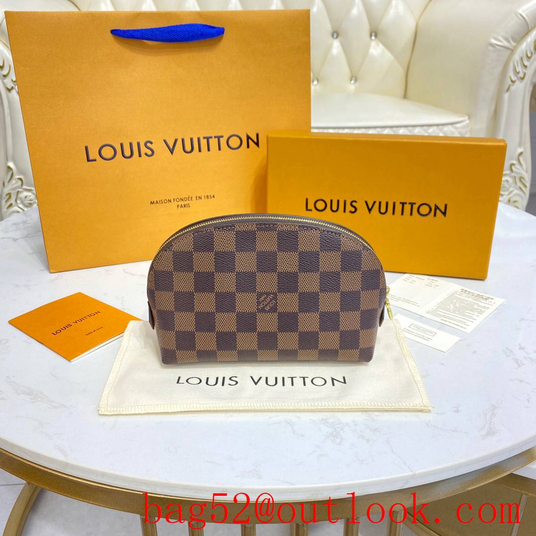 Louis Vuitton LV Damier Ebene Cosmetic Pouch Bag Clutch N47516 Brown