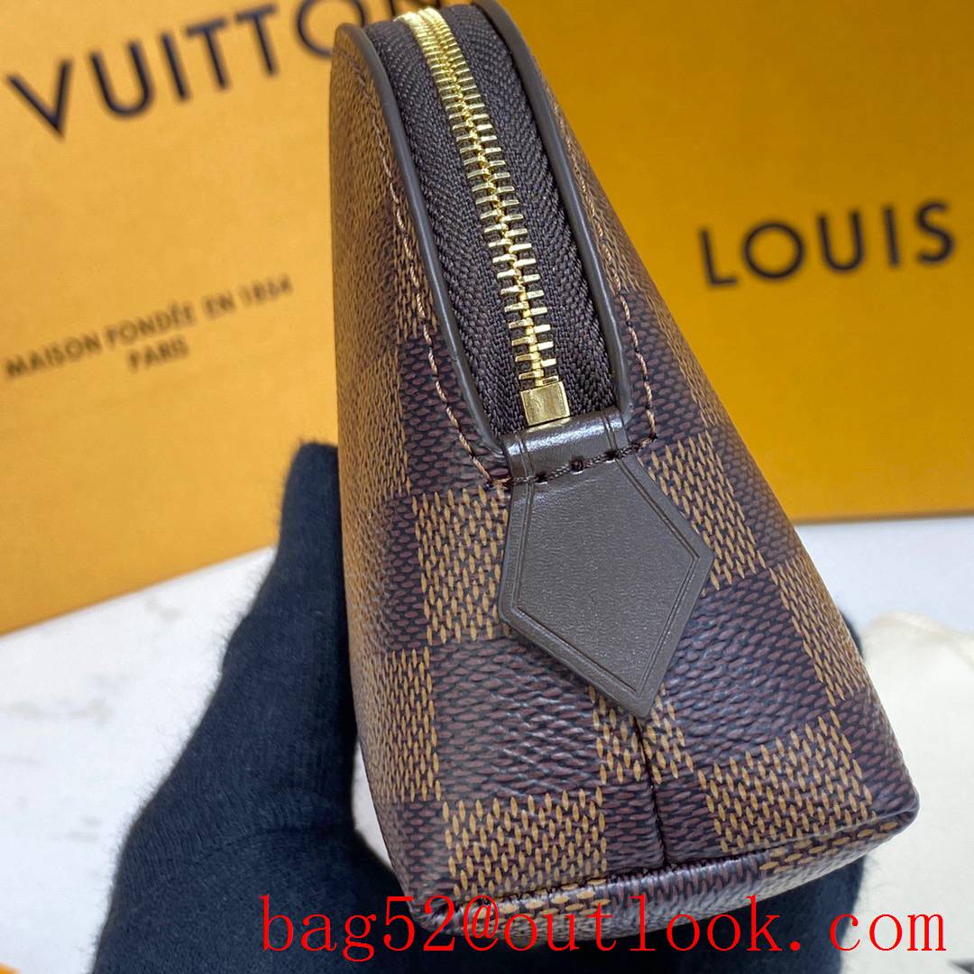 Louis Vuitton LV Damier Ebene Cosmetic Pouch Bag Clutch N47516 Brown