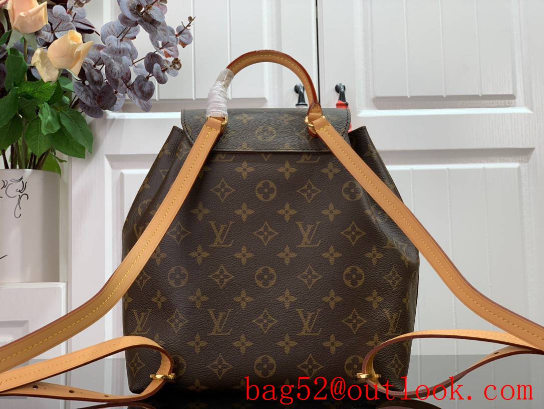 Louis Vuitton LV Monogram Canvas Montsouris PM Backpack Bag M45501 Tan