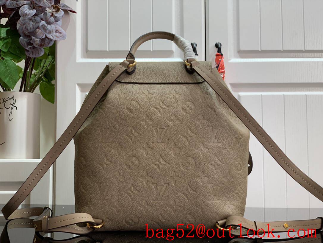 Louis Vuitton LV Monogram Leather Montsouris Backpack Bag M45410 Apricot