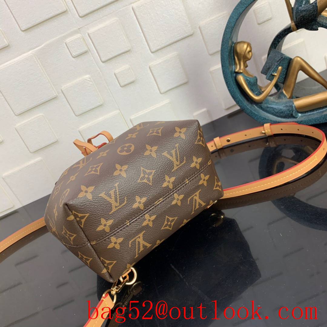 Louis Vuitton LV Monogram Canvas Montsouris BB Backpack Bag M45502 Tan