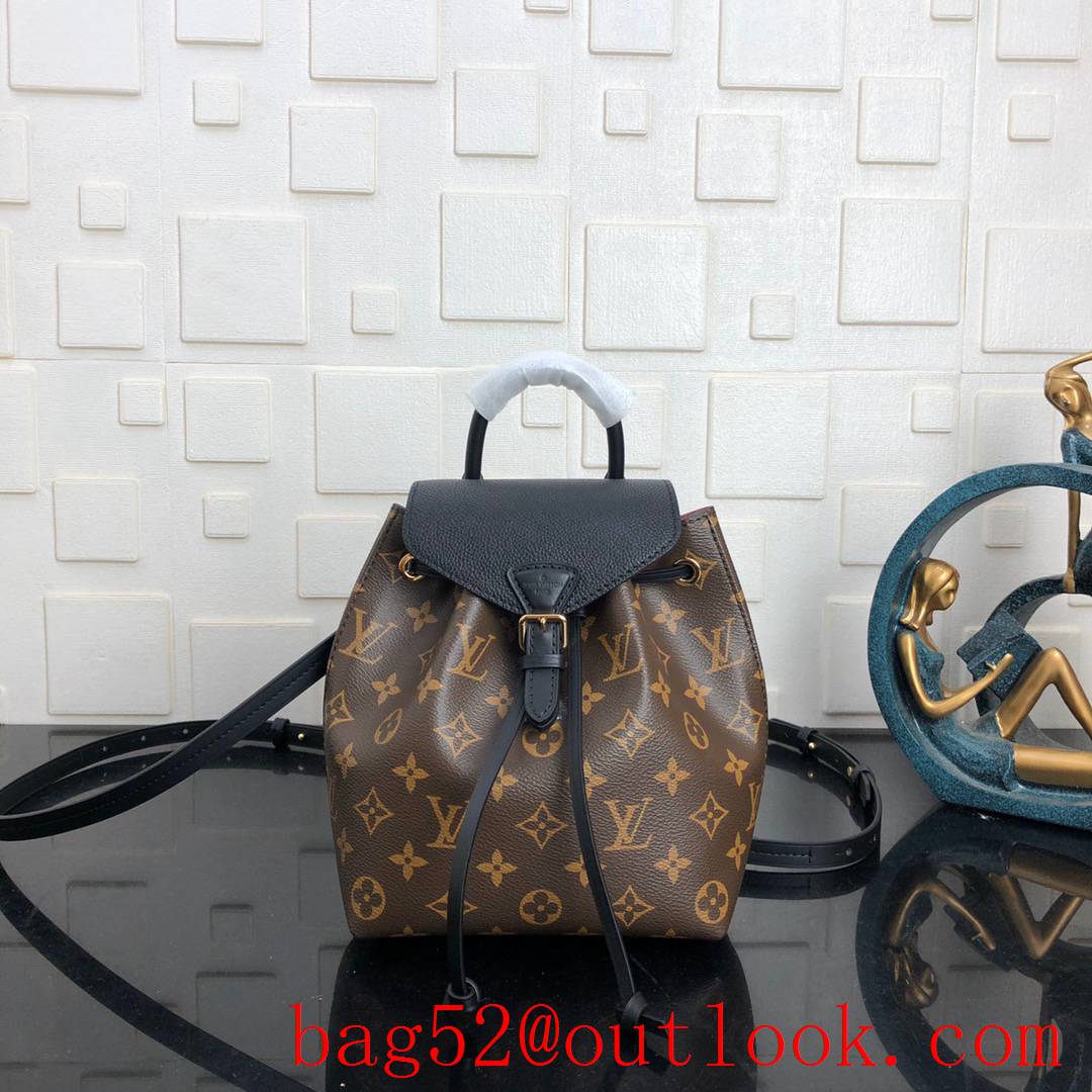 Louis Vuitton LV Monogram Canvas Montsouris BB Backpack Bag M45516 Black