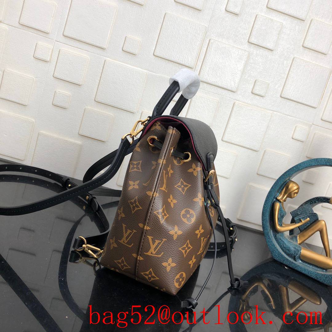 Louis Vuitton LV Monogram Canvas Montsouris BB Backpack Bag M45516 Black