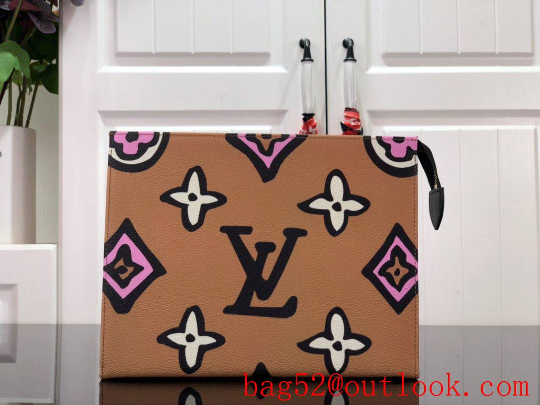 Louis Vuitton LV Monogram Toiletry Pouch 26 Bag Clutch Handbag M80752 Brown
