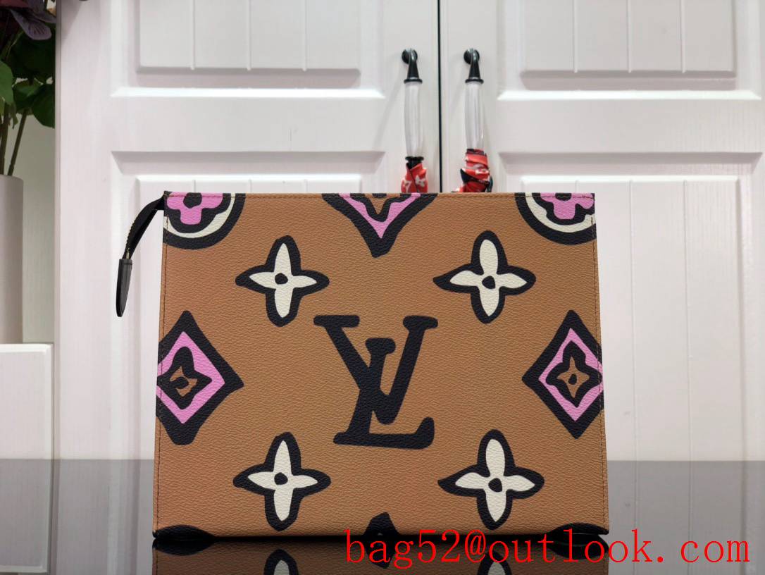 Louis Vuitton LV Monogram Toiletry Pouch 26 Bag Clutch Handbag M80752 Brown