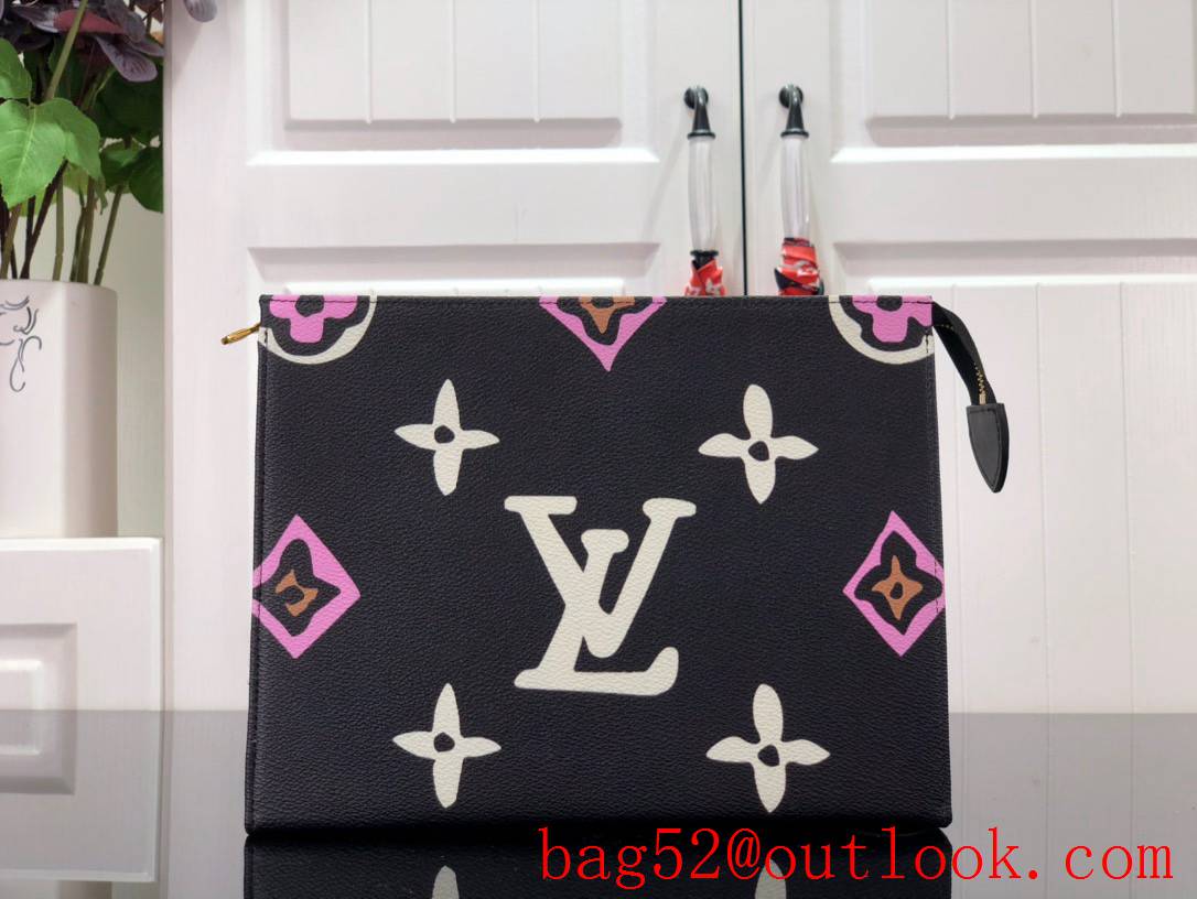 Louis Vuitton LV Monogram Toiletry Pouch 26 Bag Clutch Handbag M80752 Black