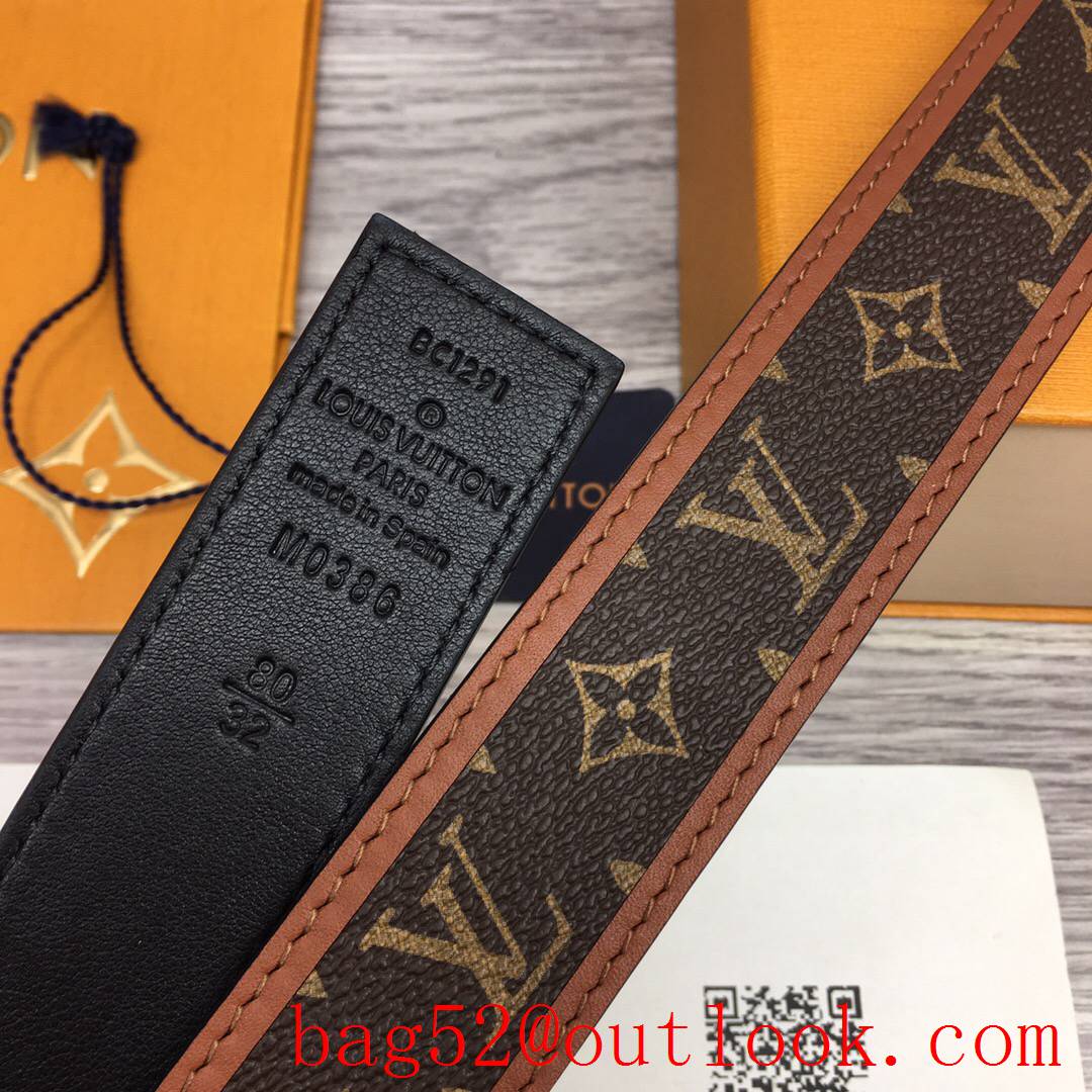 lv Louis Vuitton monogram iconic precious 30mm reversible belt