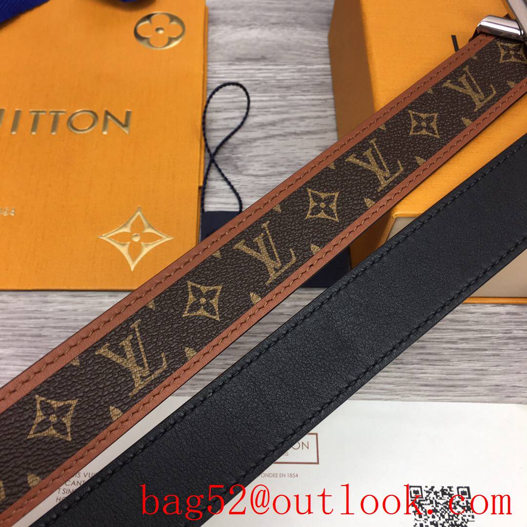 lv Louis Vuitton 30mm chain monogram reversible twist buckle belt M0386W v silver