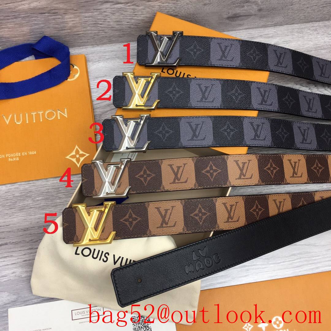 lv Louis Vuitton 40mm monogram leather new initiales buckle belt 5 colors