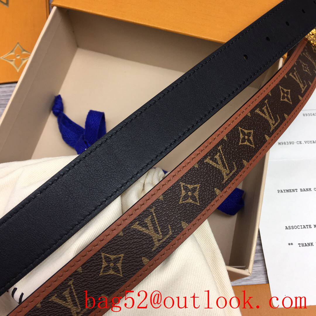 lv Louis Vuitton 30mm chain monogram reversible twist buckle belt M0386W v gold