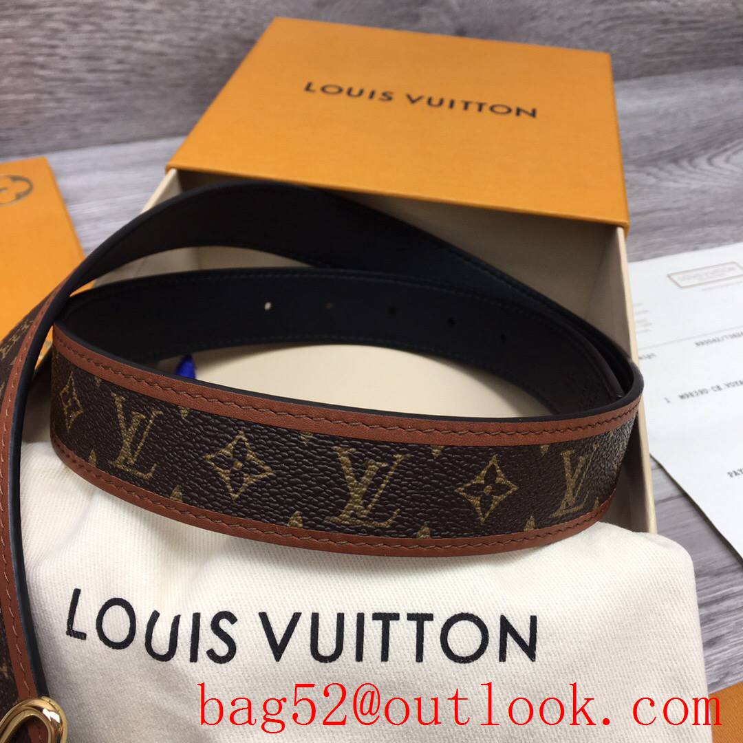 lv Louis Vuitton 30mm fall in love monogram reversible belt gold