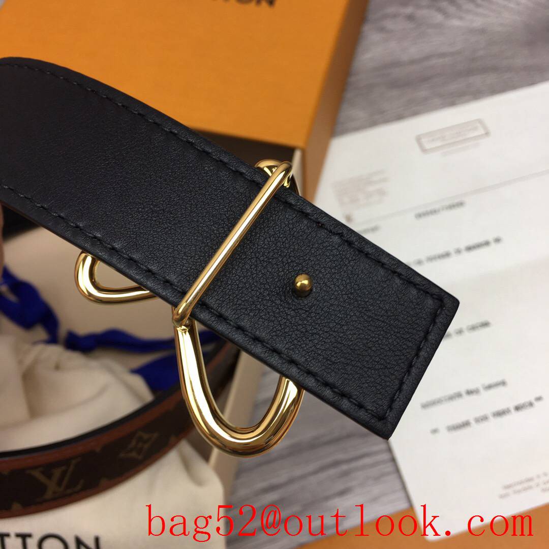 lv Louis Vuitton 30mm fall in love monogram reversible belt gold