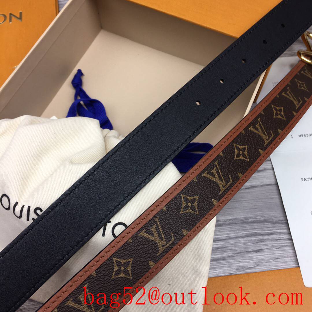 lv Louis Vuitton 30mm fall in love monogram reversible belt gold