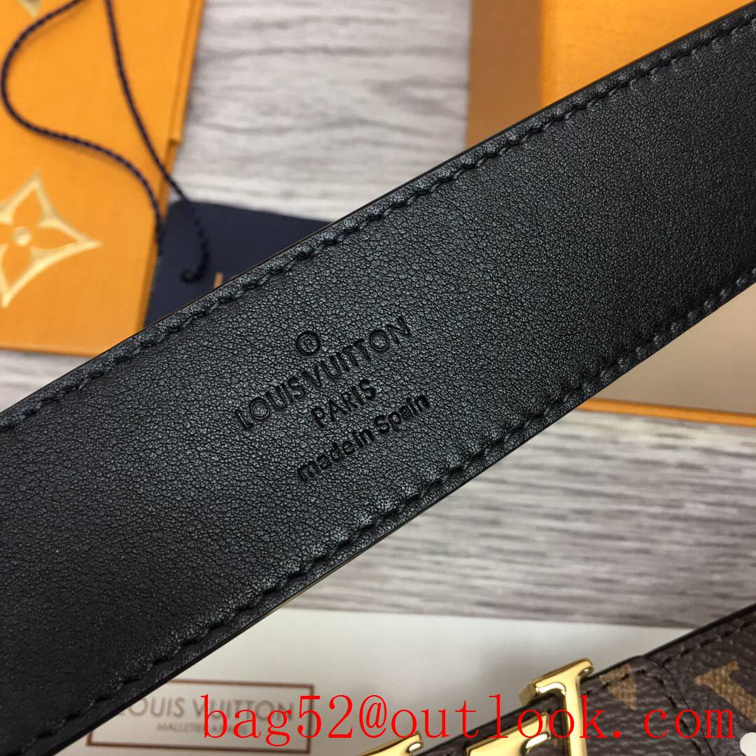 lv Louis Vuitton 35mm iconic initiales monogram reversible belt gold