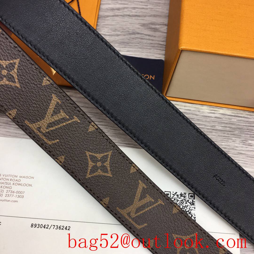 lv Louis Vuitton 35mm iconic initiales monogram reversible belt gold